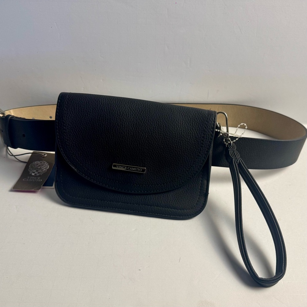NWT Vince Camuto Black Fanny Pack Belt and Wristlet Clutch